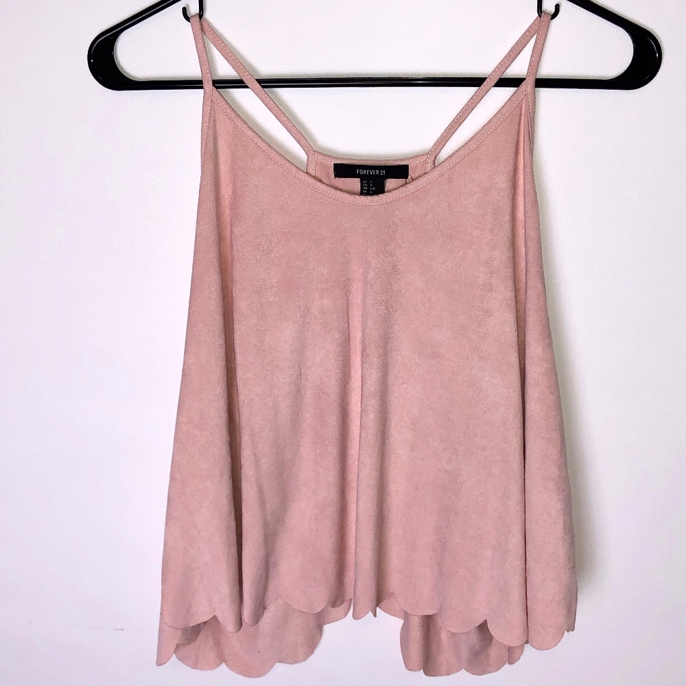 Forever 21 Crop Scalloped Tank